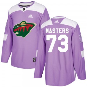 Authentic Adidas Youth Kyle Masters Purple Fights Cancer Practice Jersey - NHL Minnesota Wild