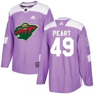 Authentic Adidas Youth Jack Peart Purple Fights Cancer Practice Jersey - NHL Minnesota Wild