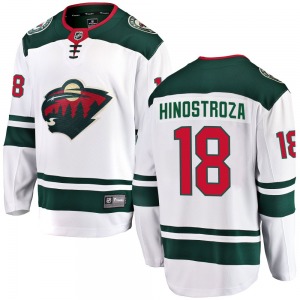 Breakaway Fanatics Branded Youth Vinnie Hinostroza White Away Jersey - NHL Minnesota Wild