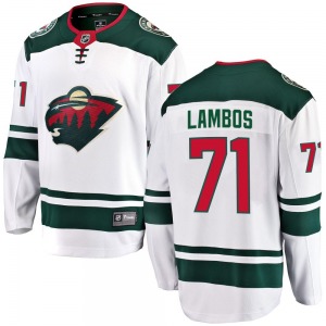 Breakaway Fanatics Branded Youth Carson Lambos White Away Jersey - NHL Minnesota Wild