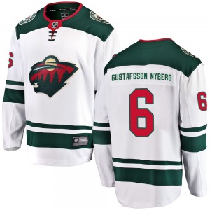 Breakaway Fanatics Branded Youth Viking Gustafsson Nyberg White Away Jersey - NHL Minnesota Wild