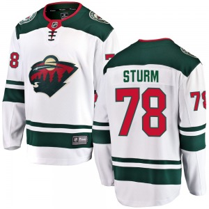 Breakaway Fanatics Branded Youth Nico Sturm White Away Jersey - NHL Minnesota Wild