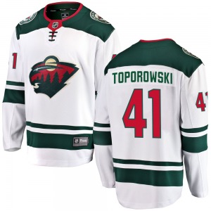Breakaway Fanatics Branded Youth Luke Toporowski White Away Jersey - NHL Minnesota Wild