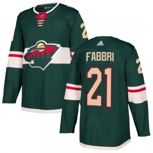 Authentic Adidas Youth Robby Fabbri Green Home Jersey - NHL Minnesota Wild