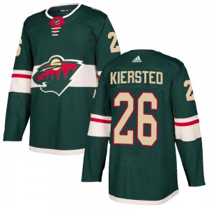 Authentic Adidas Youth Matt Kiersted Green Home Jersey - NHL Minnesota Wild