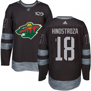 Authentic Youth Vinnie Hinostroza Black 1917-2017 100th Anniversary Jersey - NHL Minnesota Wild