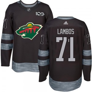 Authentic Youth Carson Lambos Black 1917-2017 100th Anniversary Jersey - NHL Minnesota Wild