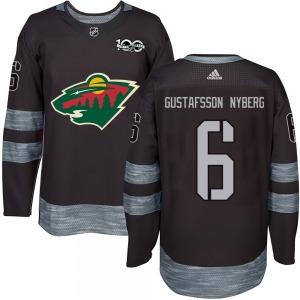 Authentic Youth Viking Gustafsson Nyberg Black 1917-2017 100th Anniversary Jersey - NHL Minnesota Wild