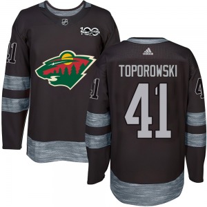 Authentic Youth Luke Toporowski Black 1917-2017 100th Anniversary Jersey - NHL Minnesota Wild