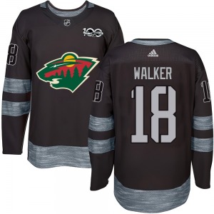 Authentic Youth Sammy Walker Black 1917-2017 100th Anniversary Jersey - NHL Minnesota Wild