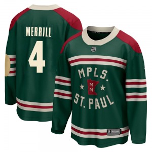 Breakaway Fanatics Branded Youth Jon Merrill Green 2022 Winter Classic Jersey - NHL Minnesota Wild