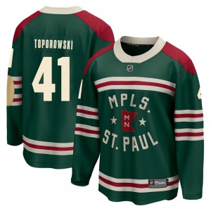 Breakaway Fanatics Branded Youth Luke Toporowski Green 2022 Winter Classic Jersey - NHL Minnesota Wild