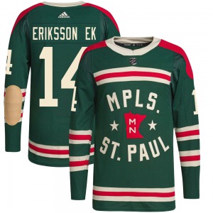 Authentic Adidas Youth Joel Eriksson Ek Green 2022 Winter Classic Player Jersey - NHL Minnesota Wild