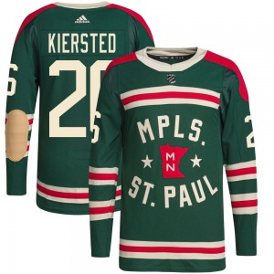 Authentic Adidas Youth Matt Kiersted Green 2022 Winter Classic Player Jersey - NHL Minnesota Wild