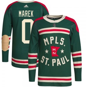 Authentic Adidas Youth Bradley Marek Green 2022 Winter Classic Player Jersey - NHL Minnesota Wild