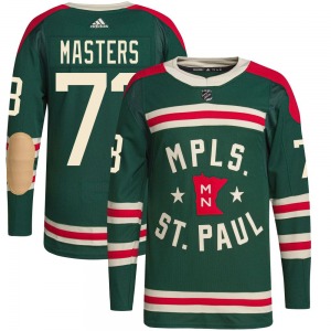 Authentic Adidas Youth Kyle Masters Green 2022 Winter Classic Player Jersey - NHL Minnesota Wild
