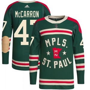 Authentic Adidas Youth Michael McCarron Green 2022 Winter Classic Player Jersey - NHL Minnesota Wild