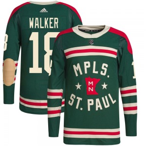 Authentic Adidas Youth Sammy Walker Green 2022 Winter Classic Player Jersey - NHL Minnesota Wild