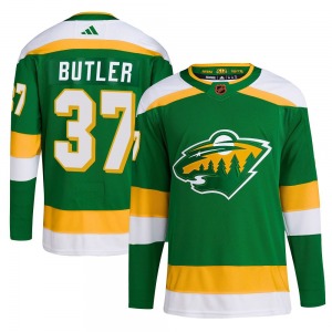 Authentic Adidas Youth Cameron Butler Green Reverse Retro 2.0 Jersey - NHL Minnesota Wild