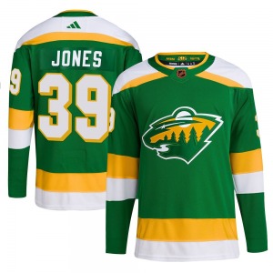 Authentic Adidas Youth Ben Jones Green Reverse Retro 2.0 Jersey - NHL Minnesota Wild