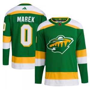 Authentic Adidas Youth Bradley Marek Green Reverse Retro 2.0 Jersey - NHL Minnesota Wild