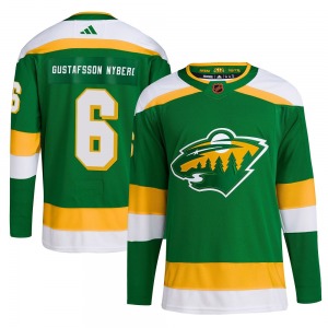 Authentic Adidas Youth Viking Gustafsson Nyberg Green Reverse Retro 2.0 Jersey - NHL Minnesota Wild