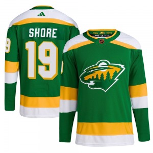 Authentic Adidas Youth Devin Shore Green Reverse Retro 2.0 Jersey - NHL Minnesota Wild