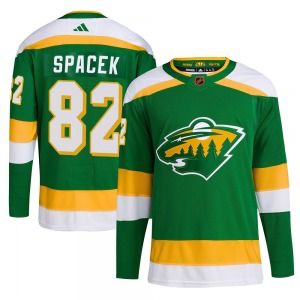Authentic Adidas Youth David Spacek Green Reverse Retro 2.0 Jersey - NHL Minnesota Wild