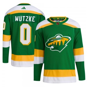 Authentic Adidas Youth Chase Wutzke Green Reverse Retro 2.0 Jersey - NHL Minnesota Wild