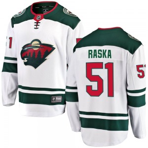 Breakaway Fanatics Branded Adult Adam Raska White Away Jersey - NHL Minnesota Wild